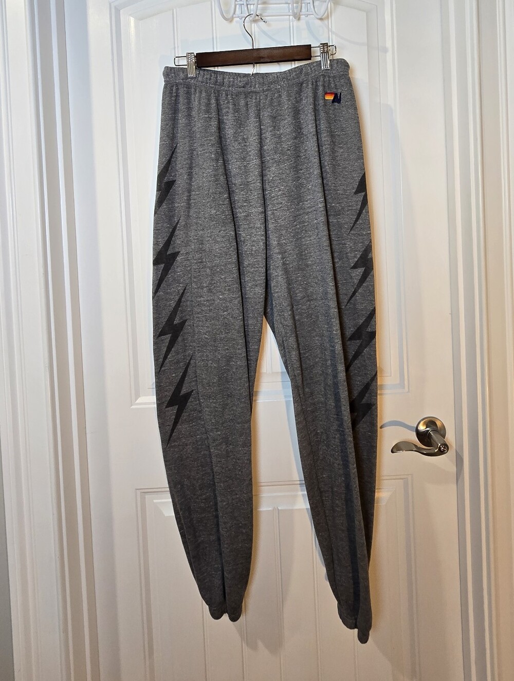Mens Aviator Nation Lightning-Stripe Jogger Pants